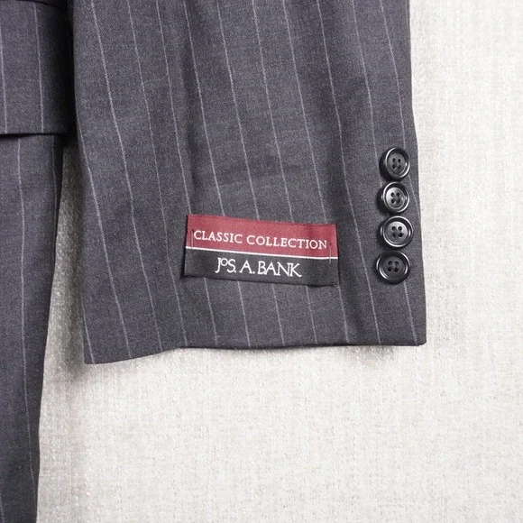 Jos. A. Bank Blazer Classic Charcoal Black Mens 44R 100% Wool 2 Button 100% Wool - Picture 7 of 15